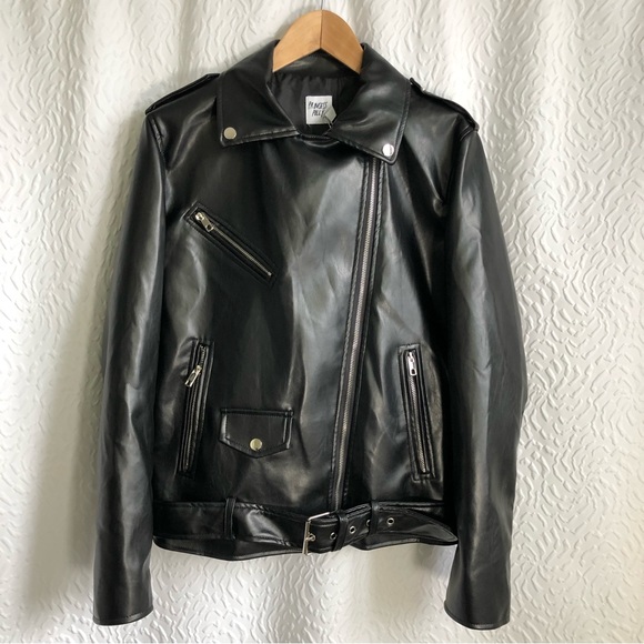 BNWT Princess Polly Black Breakeven PU Jacket Biker Motorcycle Vegan Leather - Picture 4 of 16